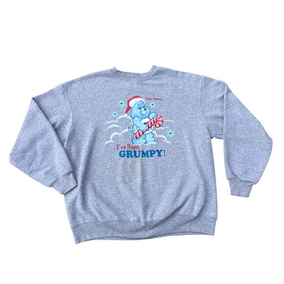 Care Bears 2004 Grumpy Bear Holiday Christmas Sweatshirt Approx. Sz L - Picture 3 of 7